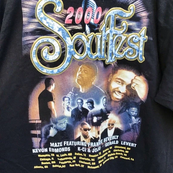Vintage y2k Soul fest 2000 Maze KCI and Jojo band rap tee mens xxl
